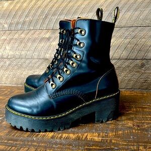 AirWair Dr. Martens  black leather with yellow stitching